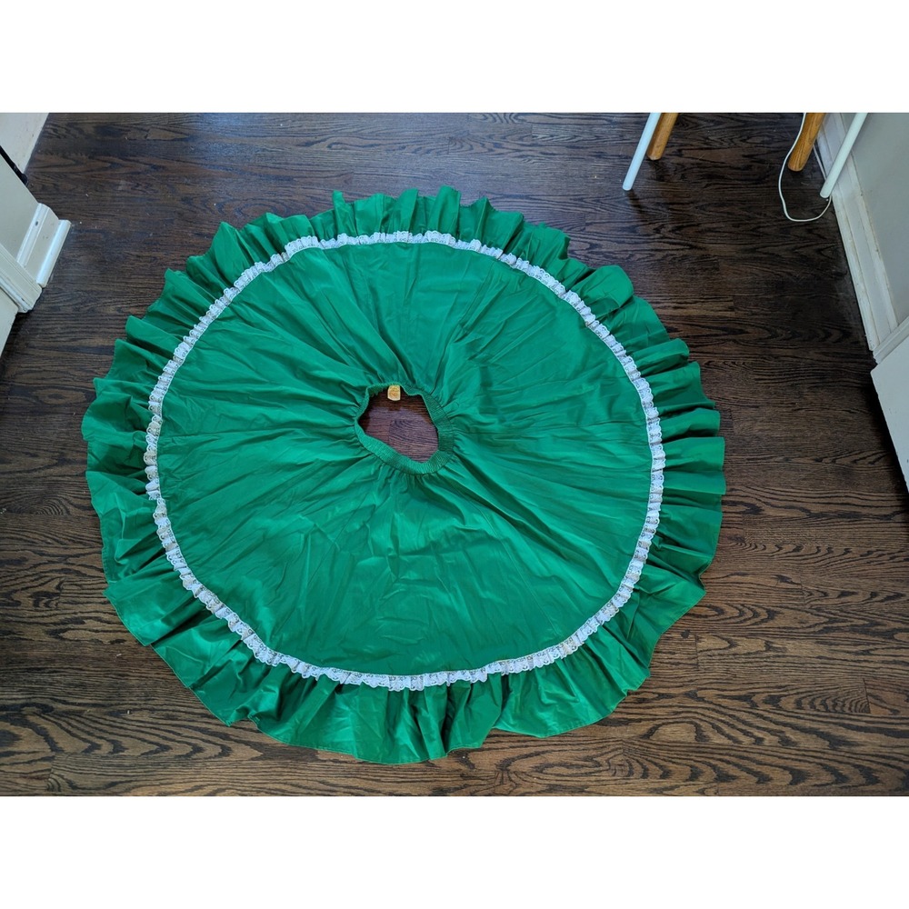Vintage Partners Please Square Dance Circle Skirt Rockabilly Size S USA Green